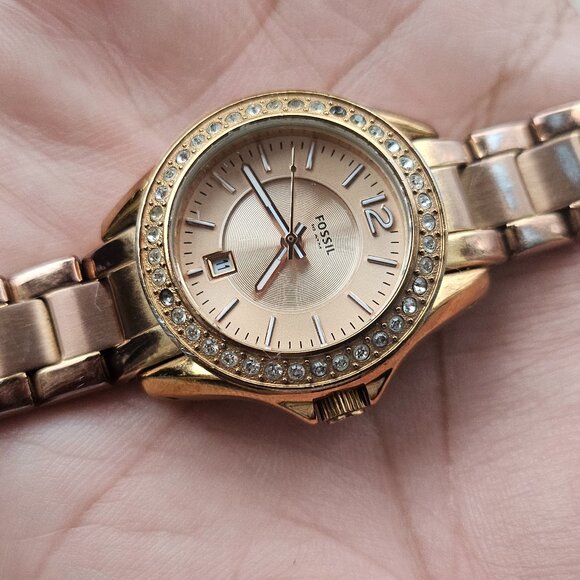 Fossil Accessories - Fossil Women Watch Riley Mini Rose Gold Crystals ES2889 Ladies Wristwatch